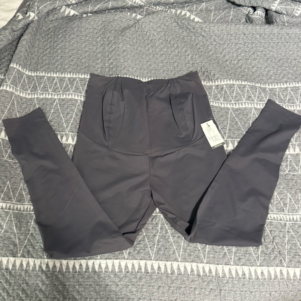 High-Waist Gray Maternity Leggings